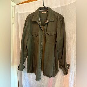 Olive Green Button-Up Shirt